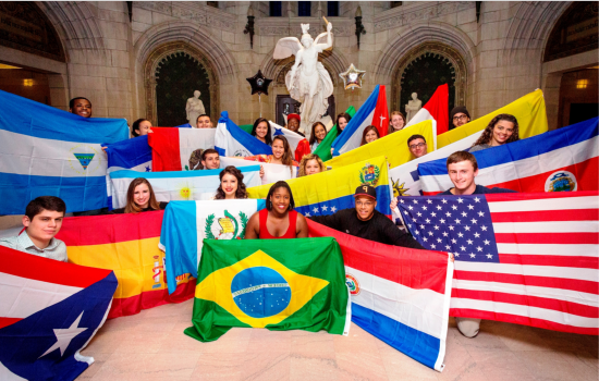 Group Photo with Flags